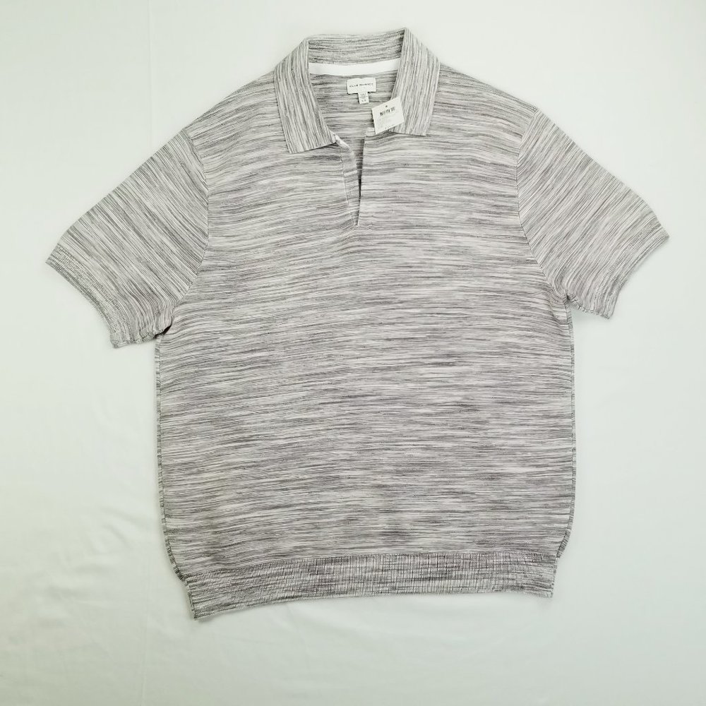 Club Monaco Large Men's Chandails Purple Violet Stripe Short Sleeve Polo Sweater